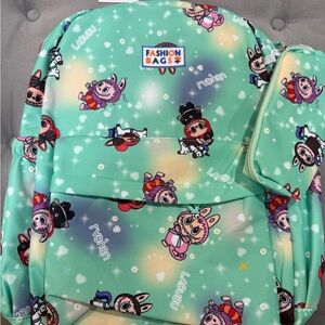 Labubu Mint Green Backpack with adorable celestial design, Brand New With Tags